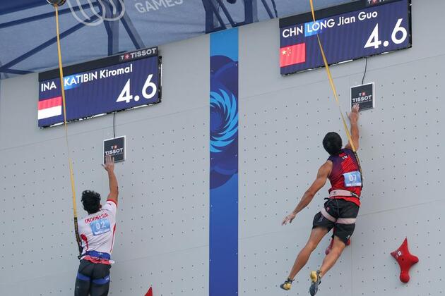 China, Indonesia split golds in debut four-lane speed climbing at World Games