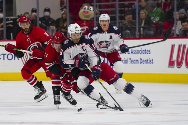 Yegor Chinakhov scores twice as Blue Jackets blank Hurricanes