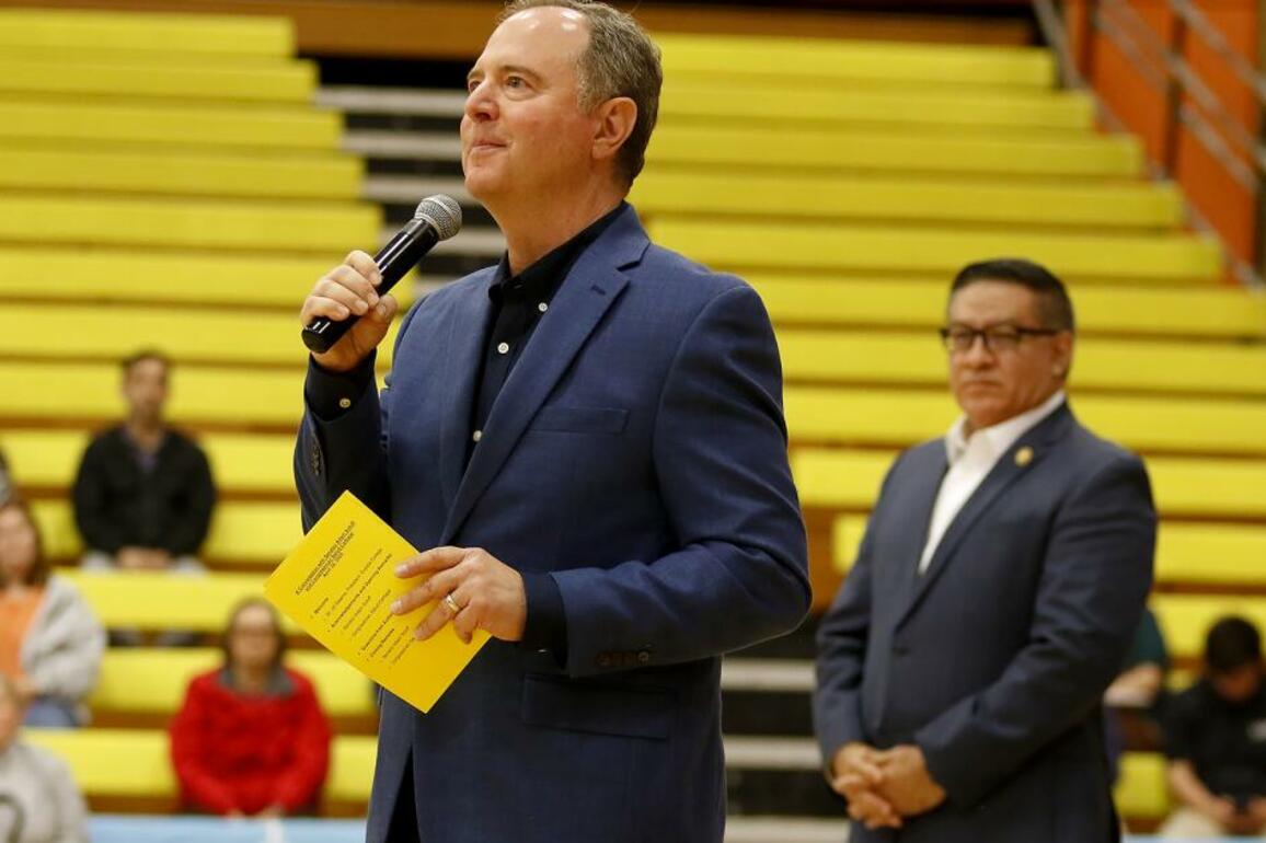 At packed town hall, Democratic Sen. Adam Schiff warns of a 'constitutional crisis'
