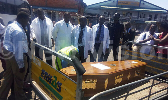 Doctors receive Mungherera's body Doctors receive Mungherera's body