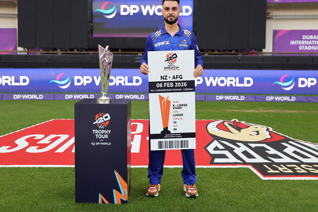 ICC Men's T20 World Cup 2026 Trophy makes special appearance at ILT20 final; Afghanistan star Naveen-ul-Haq presented with match ticket