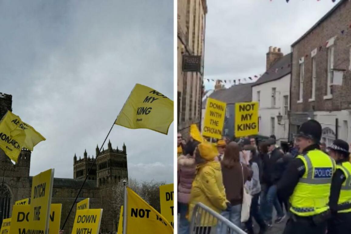 Republic accuse police of blocking protest as King visits Durham Cathedral