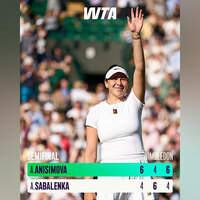 Anisimova downs Sabalenka, reaches maiden Wimbledon final