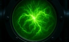 Artistic image of natural gas converting to graphene plasma.