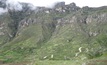 View towards untested targets Zona 3, Valley and Chaucha, at Ayawilca, 200km ne of Lima in Central Peru
