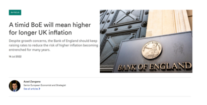 How can the BoE mitigate inflation staying power