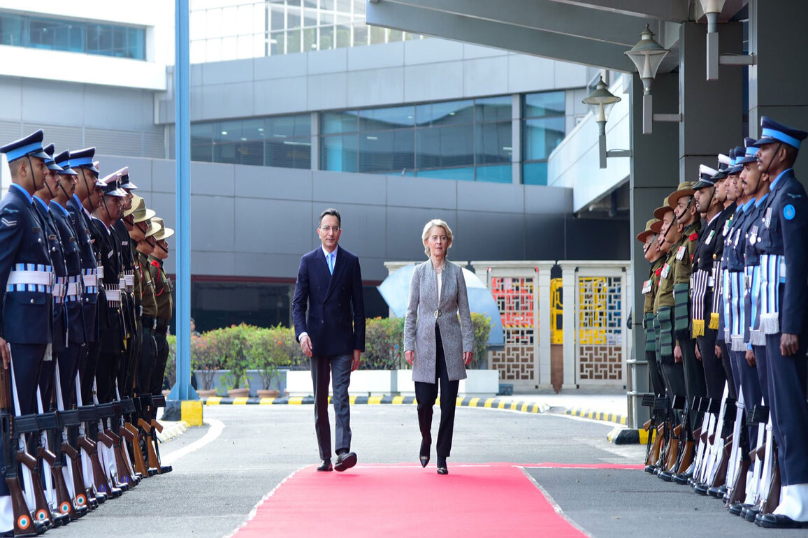 European Commission chief Ursula von der Leyen arrives in India