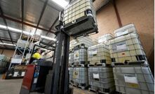 Flocculants in storage.