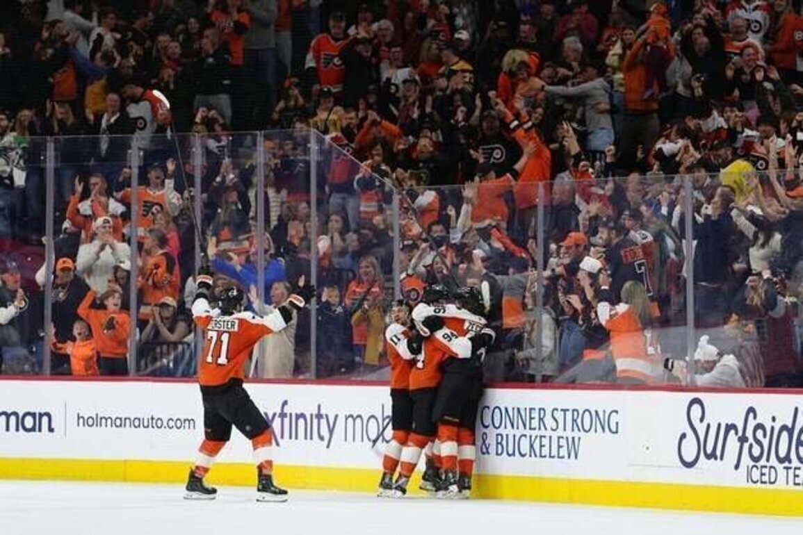 Porter Martone's first career goal hands Flyers OT win over Bruins