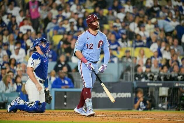 Top trio raking again, Phillies chase equalizer vs. Dodgers