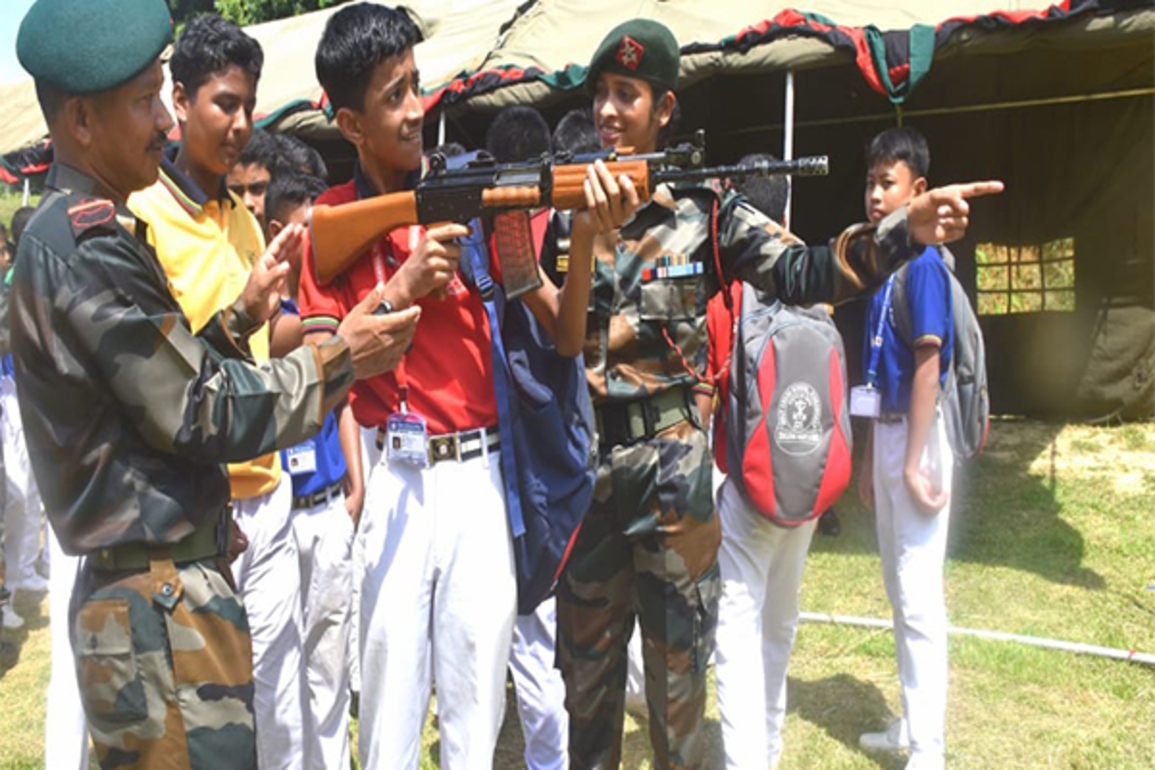 A day with Assam Rifles Company Commander inspires school students in Kumarghat