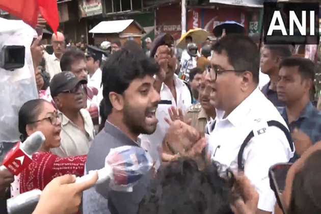 Verbal spat erupts between police and Left parties' members during 'Bharat Bandh' protests in Kolkata