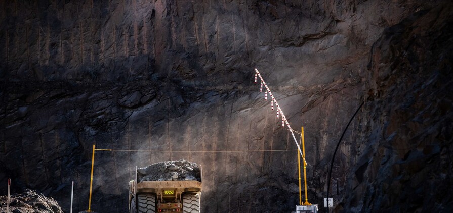 Great Fingall ore in a truck on the decline.