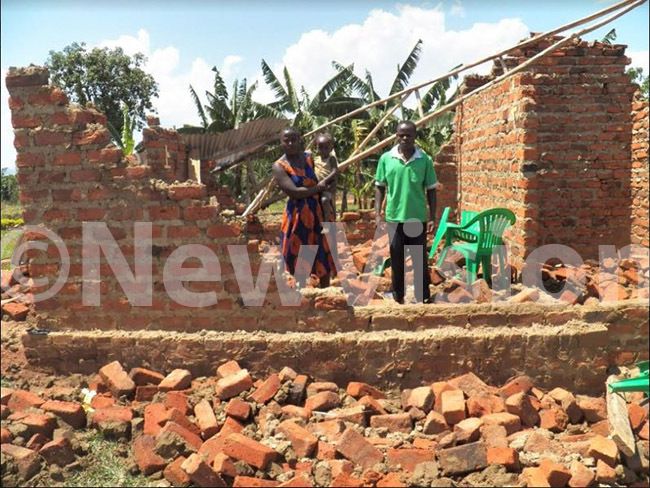  ne of the houses destroyed by heavy rain in amwenge district hoto by awrence ucunguzi