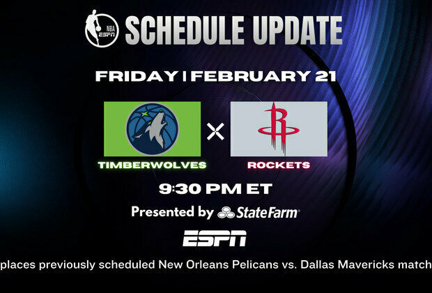 ESPN NBA Schedule Update: Minnesota Timberwolves Visit Houston Rockets on February 21