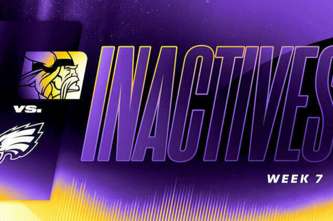 Vikings vs. Eagles Inactives for Week 7 of 2025