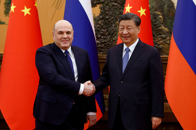 Russian PM Mikhail Mishustin meets with Chinese President Xi