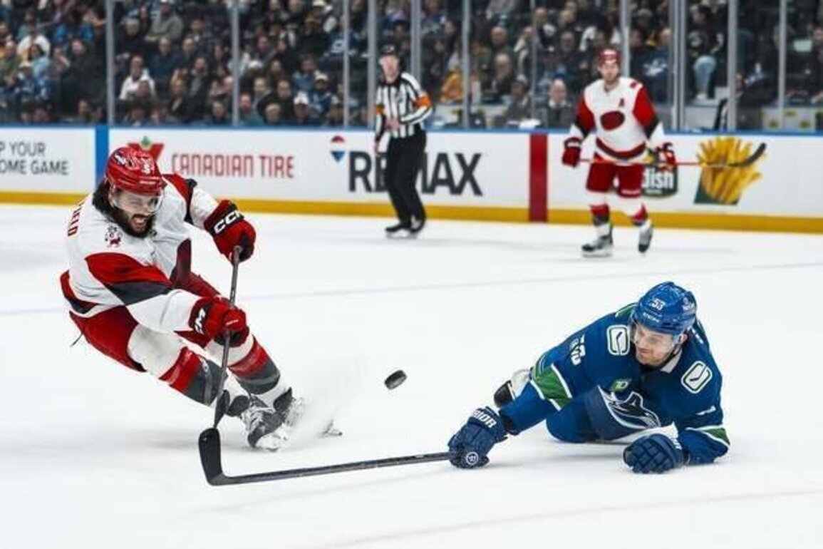 Nikolaj Ehlers' hat trick boosts Hurricanes past Canucks