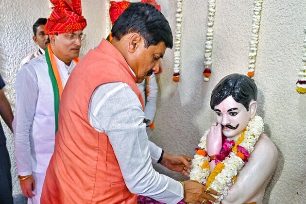 MP CM Yadav pays tribute to Chandra Shekhar Azad on 95th death anniversary at his birth place in Alirajpur