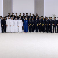 Mohammed bin Rashid meets with UAE National Emirates pilots during Dubai Airshow 2025