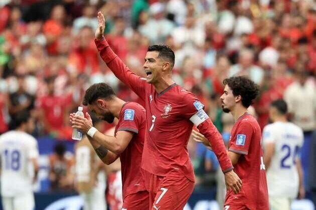 Cristiano Ronaldo record brace as Portugal routs Uzbekistan