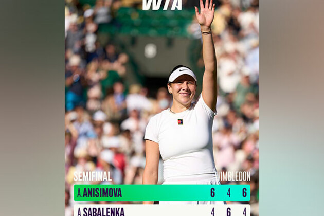 Anisimova downs Sabalenka, reaches maiden Wimbledon final