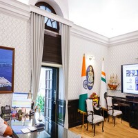 Navy Chief Admiral Dinesh K Tripathi attends 12th Key Leader Engagement virtually
