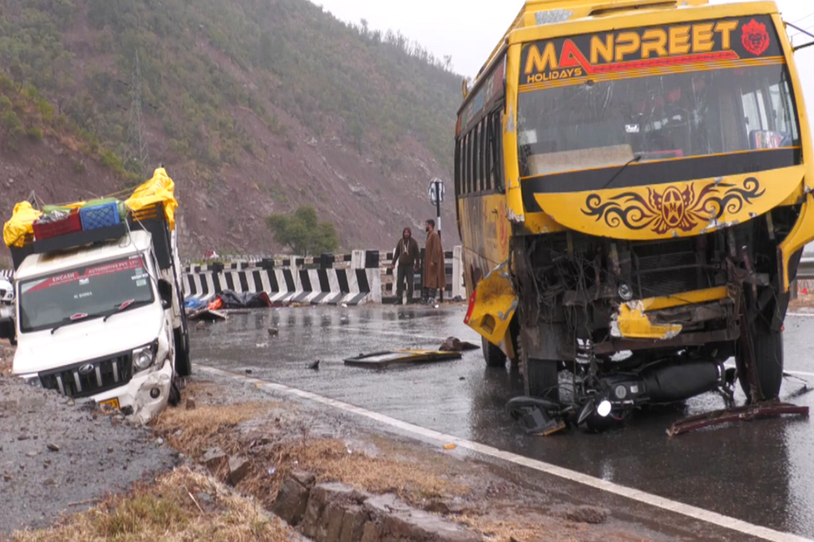 J&K: 4 killed including CRPF jawan after bus collides with pickup truck in Udhampur