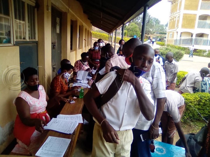   Mbarara Municipal Primary school pupils  report back to school (Photos by Adolf Ayoreka)