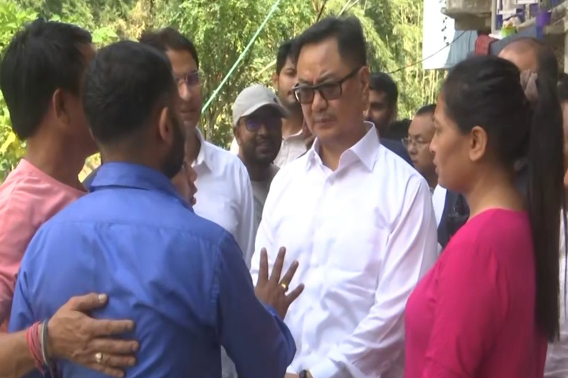 Union Minister Kiren Rijiju visits flood-affected areas in Darjeeling, urges WB govt to "step up" relief measures
