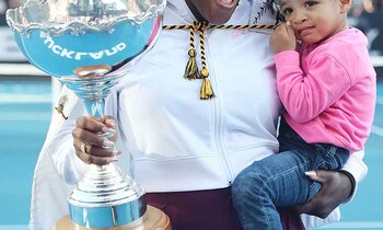 Serena williams of the us with her daughter alexis olympia after her win against jessica pegula of the us 350x210