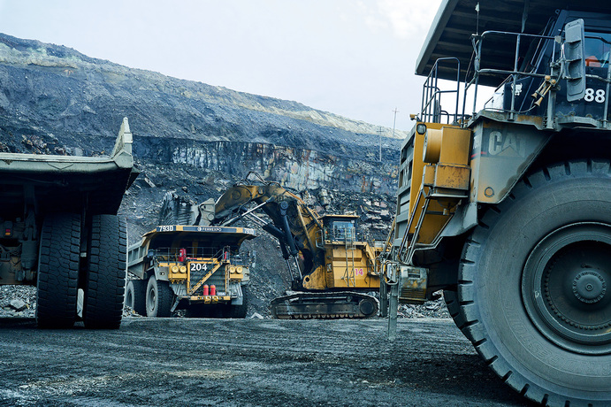 Heavy equipment at Ferrexpo's Poltava mine