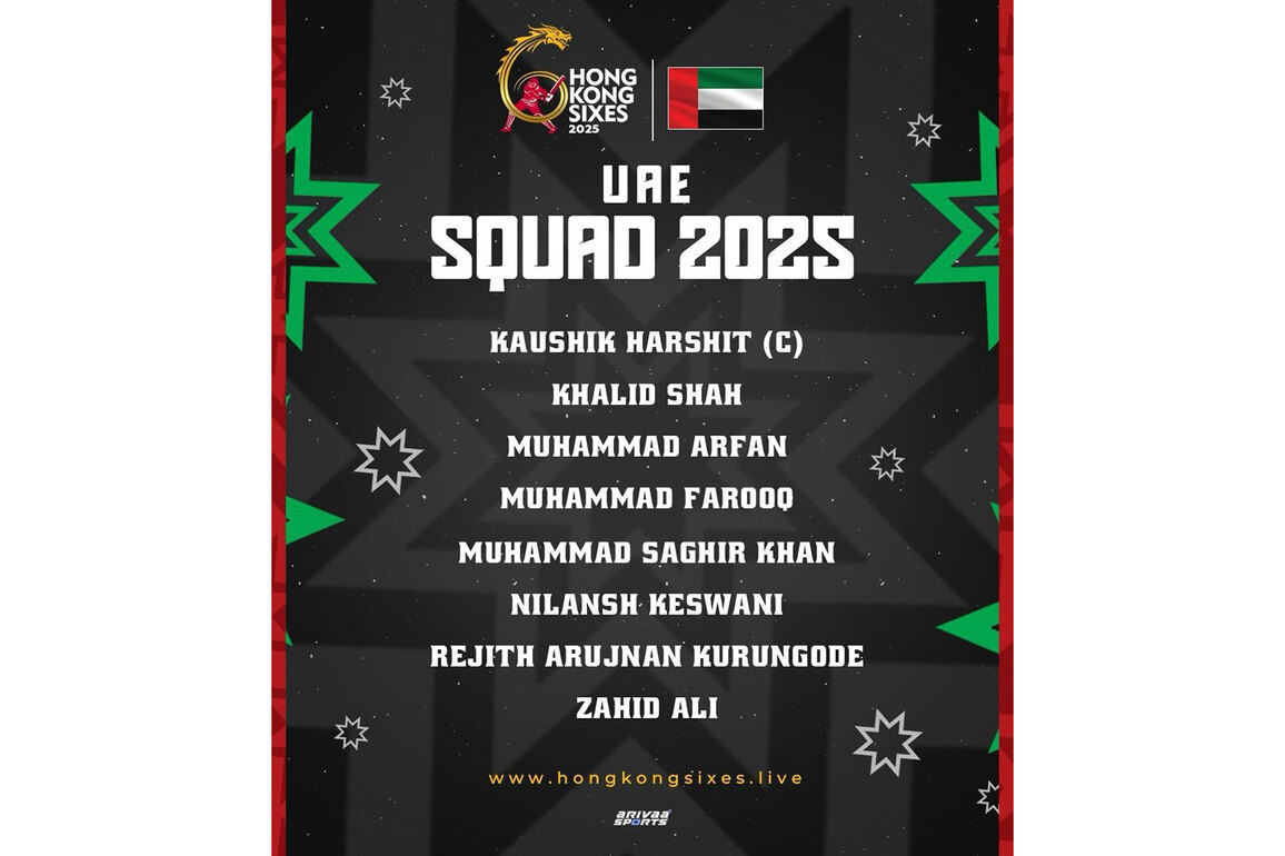 UAE announce 8 member squad for Hong Kong Sixes 2025