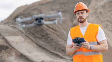 Drones on a mining site