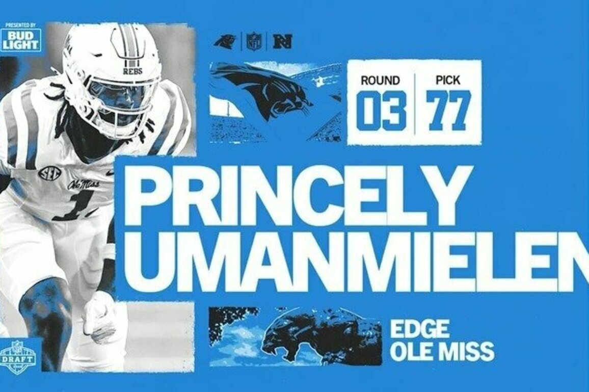 Panthers select edge rusher Princely Umanmielen at No. 77 overall