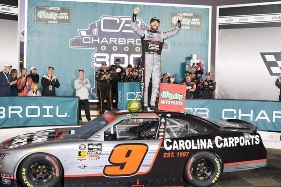 Ross Chastain wins rain-shortened O'Reilly Series race at Charlotte