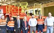  Thornlie TAFE/Barminco heavy duty mechanical apprentices Brody Welch from Roleystone (left), Ben Mutimer (Gosnells) and Jay Ward (Greenmount) with the member for Thornlie Chris Tallentire, training minister Simone McGurk, Barminco general manager Aaron Rankine and Barminco training superintendent Steve Motion.