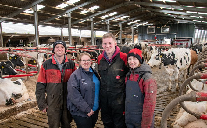 (L-r) Will and Rachael Shaw, with Pete and Lizzie Cotton