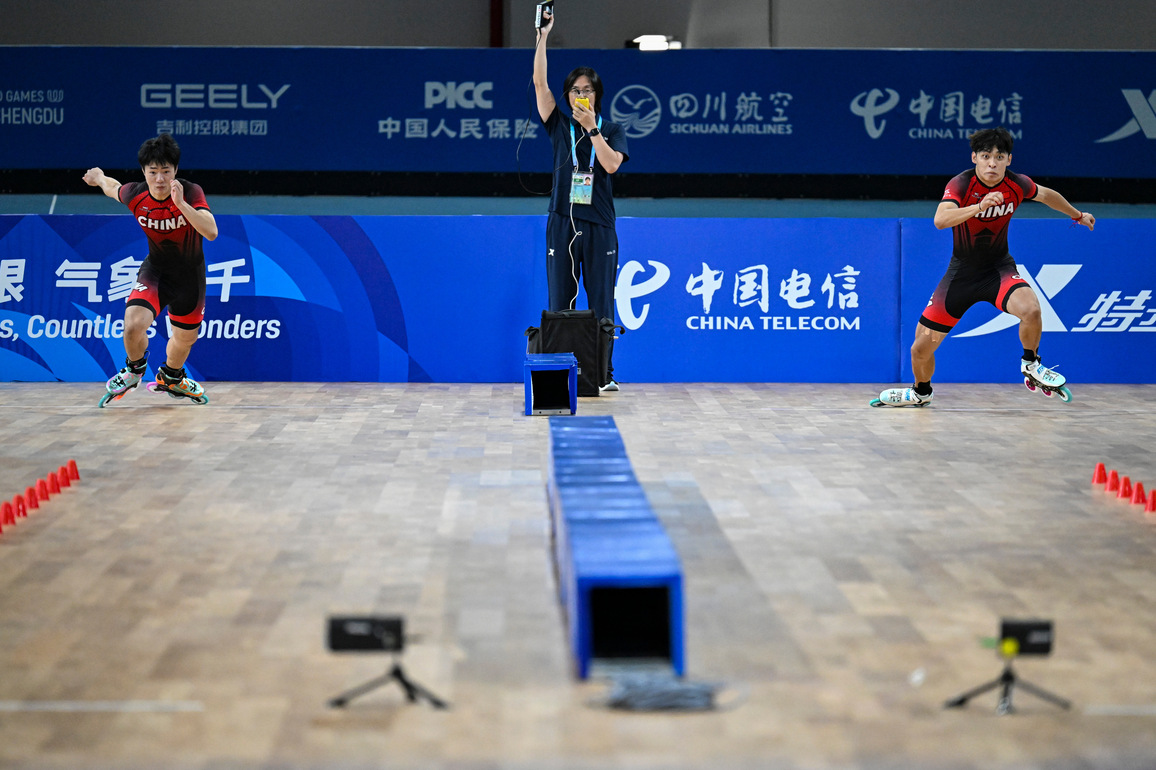 (SP)CHINA-CHENGDU-THE WORLD GAMES 2025-INLINE FREESTYLE SKATING-MEN'S SPEED SLALOM (CN)