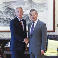 CHINA-BEIJING-WANG YI-BRITAIN-FORMER PM-MEETING (CN)