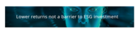 Lower returns do not deter investors from ESG investments