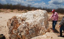  Quarried rock being sampled at Oceana's Bom Jesus de Baixo prospect