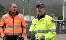 Pybar CEO Brendan Rouse with Tasmanian Police after the incident