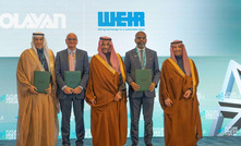 Representatives from Weir & Olayan pictured on stage at the Future Minerals Forum in Riyadh.