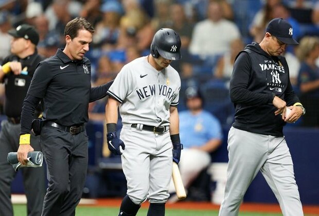 Yankees OF Andrew Benintendi (wrist) leaves game vs. Rays