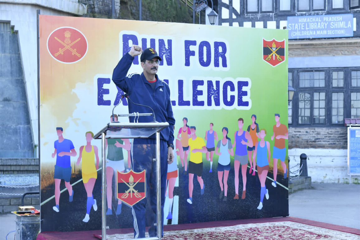 HP: Army Training Command celebrates 35th Raising Day with band display, 'Run for Excellence'