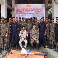 Joint Indian Army and SDRF flood relief exercise at Jorhat