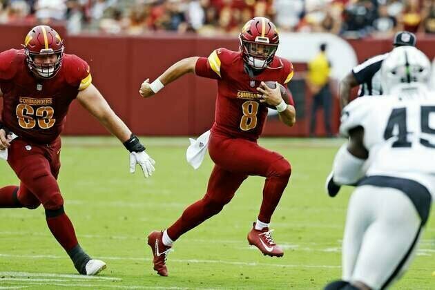 Without Jayden Daniels, Commanders run all over Raiders
