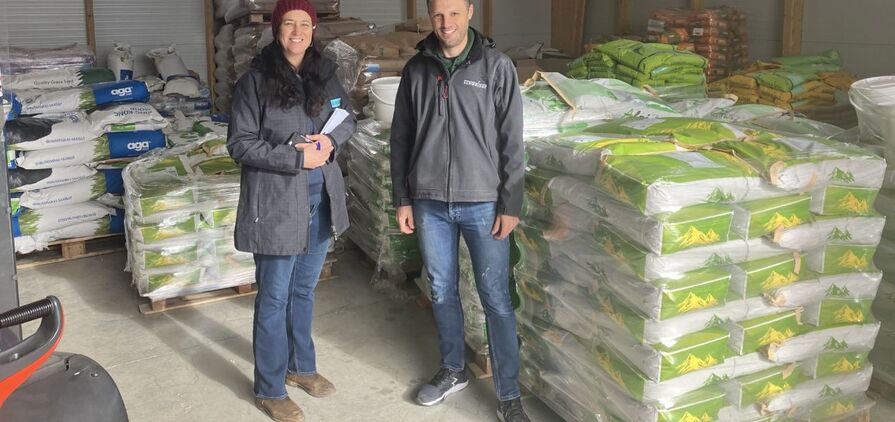 Nuffield Scholar Nicole Logg, pictured with Julian Cabrol from EuroPhyto - a family-owned supplement business in Rodez, southern France - as part of her Nuffield Scholarship travels in 2023.
