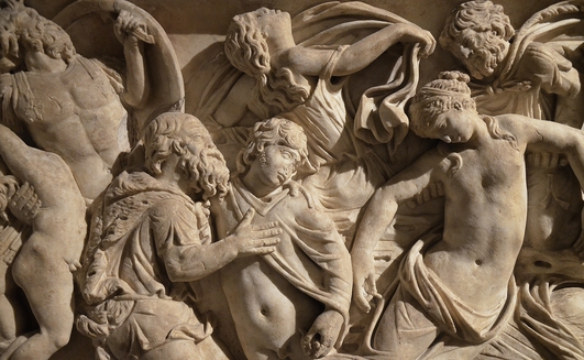 The Death of Niobe’s Children, relief of a front panel of a sarcophagus, Roman work of the second half of the 2nd century AD, Museo archeologico nazionale di Venezia